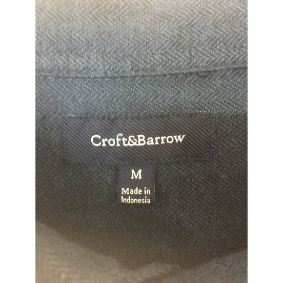 Men Croft & Barrow Blue Long Sleeve Button Down Cotton Top Shirt Size M Medium - Picture 8 of 15